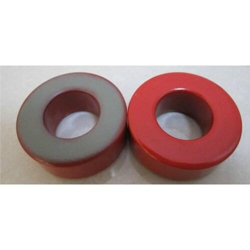 10pcs T106-2 No Magnetism Iron Powder Core Magnetic Ring, Soft Magnetic Core, High Frequency Red-grey Ring