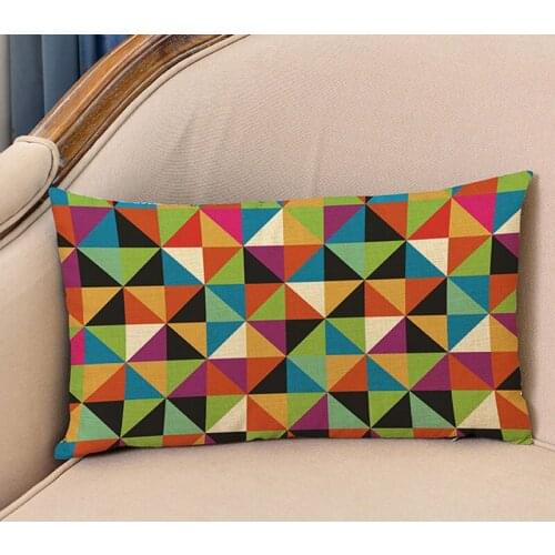 Minimalist Geometric Colored Shapes Pattern Long Waist Pillow Case Home Sofa Car Decorative Rectangle Cushion Cover 30x50cm