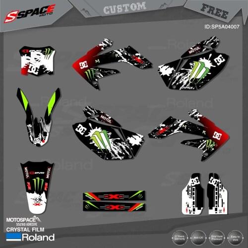 MotoSpace Custom Team Graphics Backgrounds Decals 3M Stickers Kit For HONDA 2004-09CRF250R 007