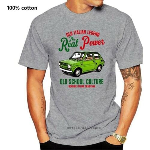 Vintage Italian Car Fiat 126 - New Cotton T-shirt Mens Round Neck Short Sleeves Cotton T-shirt
