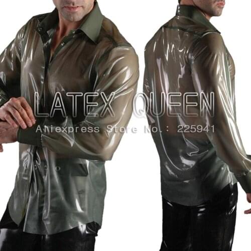 Mens latex shirt in trasparent color