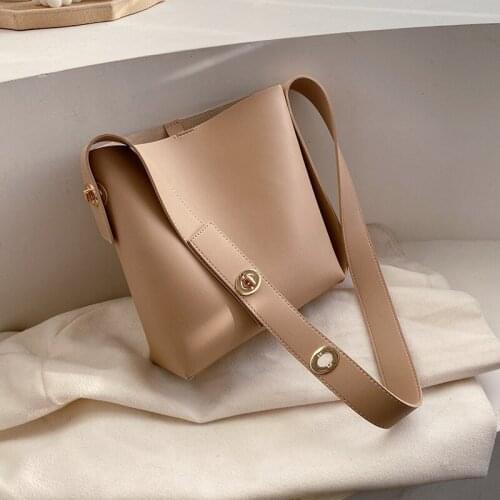 Pure Color PU Shoulder Bag Fashion Casual Messenger Bag 2021 Winter New Female Bag Luxury Female Bag Shopping Bag