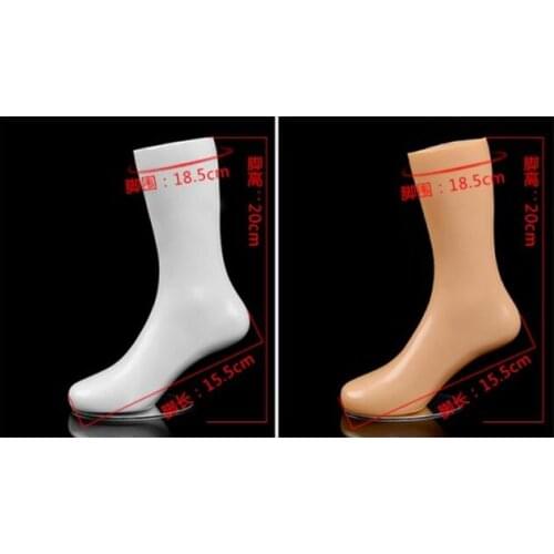 Wholesale 20*15cm Skin white color Glossy child Mannequin 3-5 years old Foot Sock Display with base magnet,one piece,M00537B