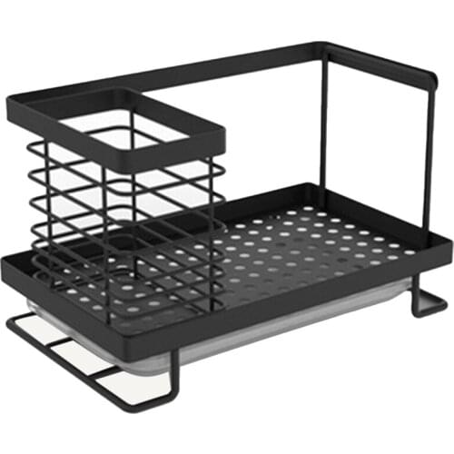 Kitchen Sink Caddy Organizer with Drain Pan, 304 Stainless Steel, for Sponges, Scrubbers, Soap, Kitchen, Bathroom