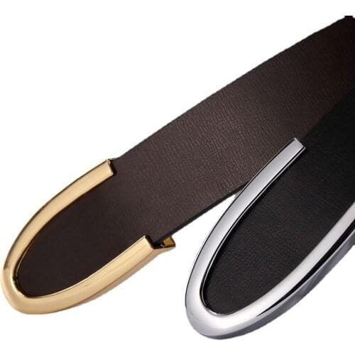 New Retro Smooth Buckle Belt Mens Large Leather Pure Cow Leather Letter V Belts for Men Luxury Designer 3.3cm Belts for Women