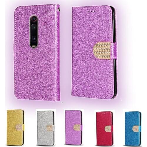 For Xiaomi Mi 9T Luxury Glitter Diamond Flip Leather Wallet Phone Case For Xiaomi Mi 9T Pro Phone stand function cover card slot