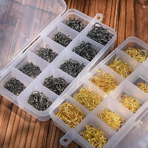 500 Pcs Fish Jig Hooks with Carbon Steel Hole Fishing Hook Plastic Tackle Box Carbon Steel Fishhook For Fishing Accessories