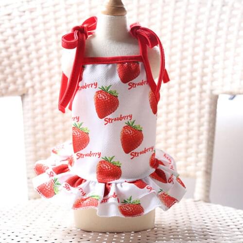 Fruit Printing Pet Dress Dog Lovely Skirt Dogs Dress Fashion Pet Clothes for Small Dogs Cute Puppy Sweety Dog Dress XS-XL