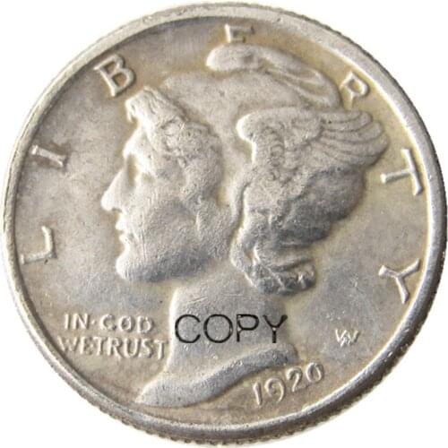 US Mercury Dime 1920 P/S/D Silver Plated Copy Coins