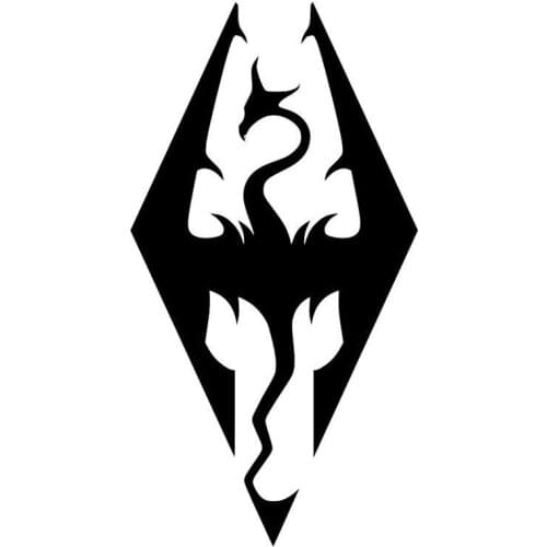 Dawasaru Skyrim Style Art Dragon Car Sticker Personality Sunscreen Decal Motorcycle Auto Accessories Decoration PVC,12cm*6cm