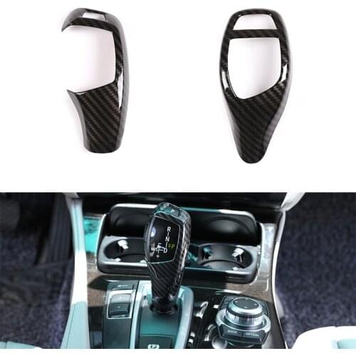 Carbon Fiber style For BMW F20 F30 F31 F34 X5 F15 X6 F16 X3 F25 X4 F26 F10 Car Gear Shift Panel Frame Gear Knob Cover Trim LHD