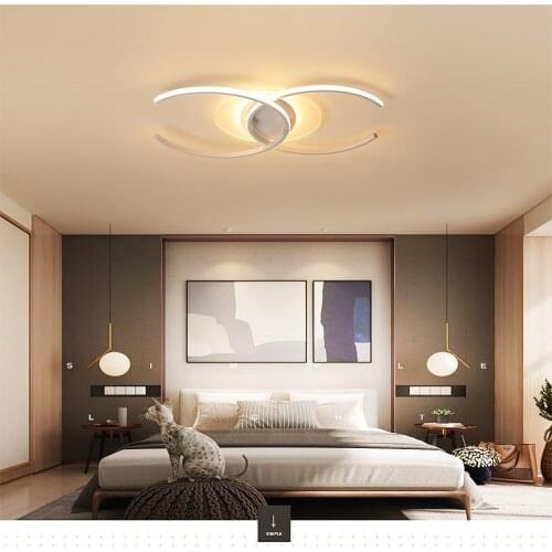 Led ceiling lamp Acrylic double C personality bedroom living room home fashion Indoor Lighting RC Dimmable led Pendant Lamps