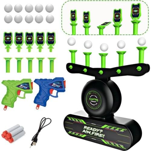 Luminous Floating Target Toys with 10pcs Floating Ball 10pcs Foam Dart 2pcs Gun Practice Toy Shooting Games Kit for Adults Kids