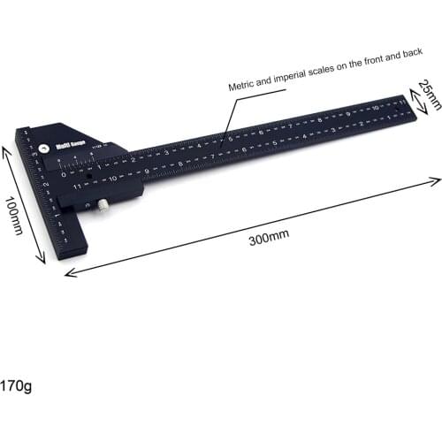 DIY T Type Measuring Tools Woodworking Scriber Gauge Multifunction Aluminum Alloy Measuring Marking Framing Ruler for Carpentry