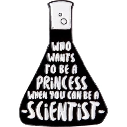 Scientist Enamel Pin Brooches For Bag Clothes Lapel Pin Science Princess Badge Jewelry Gift Friends
