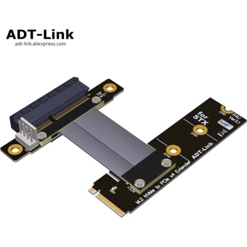 R42MF/R42UF PCIe x4 3.0 Extension Cable PCI Express 4x To M.2 NVMe M Key 2280 Riser Card Gen3.0 Extender Line 32G/bps