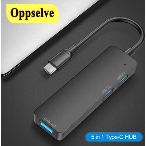 5 in 1 USB Type-C Hub USB 2.0 3.0 Mobile Phone Hub Notebook Splitter Adapter SD TF Card Reader Extended Dock Station For Macbook
