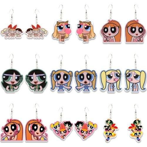 Girl Blowing Bubblegum Dangle Drop Earrings for Women Gifts Children