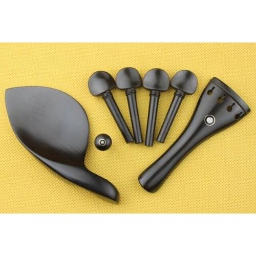1 set high quality ebony violin parts fittings 4/4 size violin parts accessories
