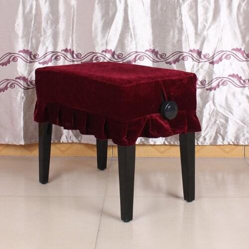 High Quality Anti Dust Pleuche Stool Cover Stool Seat Covers Piano Bench Pleated Slipcover Chair Protector for Piano