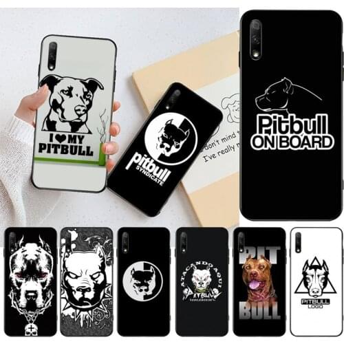 YJZFDYRM Pitbull dog Bling Cute Phone Case for Huawei Honor 30 20 10 9 8 8x 8c v30 Lite view pro