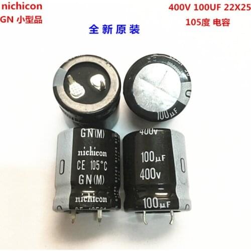 2PCS/10PCS 100uf 400v Nichicon GN/GU 22x25mm 400V100uF Snap-in PSU Capacitor