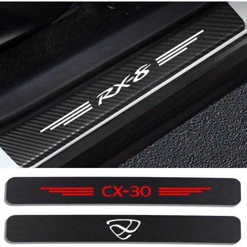 For Mazda biante BT-50 CX-30 MX-5 Protege 5 Roadster RX-7 efini Carbon Fiber Car Door Sill Protector Sticker Decal Accessories