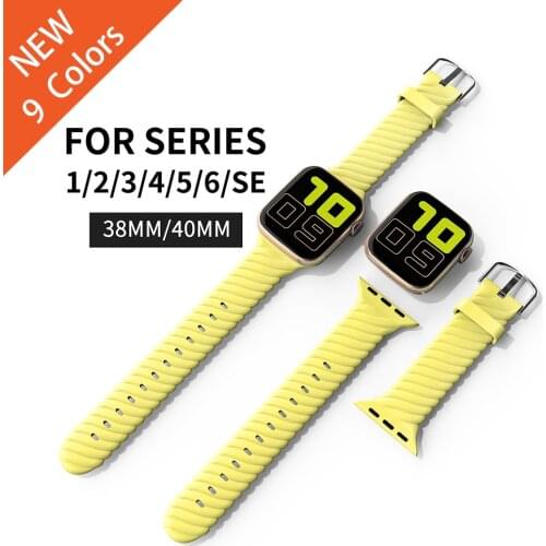 For Apple Watch Slim Sports Silicone Strap Band 40mm 38mm Watchband For iWatch Series 1 2 3 4 5 6 SE Woman Bracelet Wriststrap