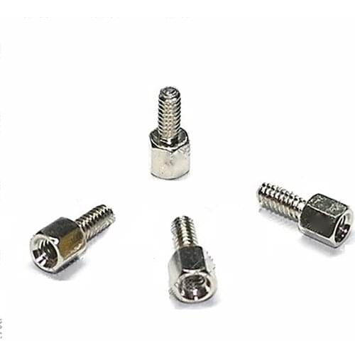 10-50Pcs DB9 4#-40*5+7mm Female / Male Brass Pillars Hex Standoff Spacers PCB Thread Pillar Studs Ni-plated