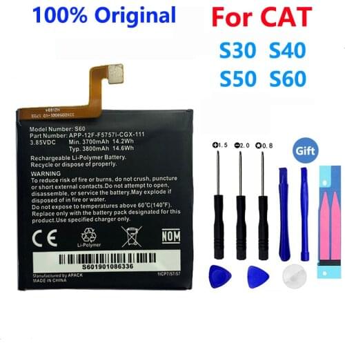 100% New Original Replacement battery 3800mah For Caterpillar Cat S60 S30 S40 S50 APP-12F-F57571-CGX-111 batteries Bateria