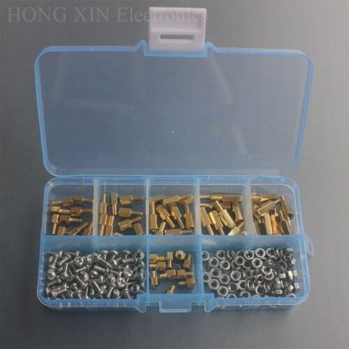180Pcs/set M2*L+3mm M3*L+6mm Hex Nut Spacing Screw Brass Threaded Pillar PCB Motherboard Standoff Spacer Kit