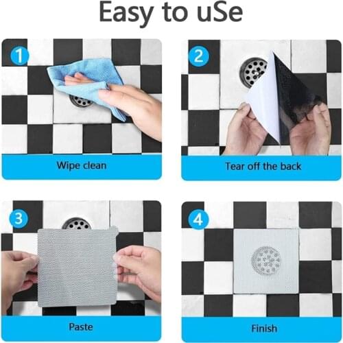 2021 New 25 Pcs Bathroom Disposable Drain Hair Catcher Shower Hair Catcher Mesh Adhesive Stickers Kitchen Sink Drain Filter