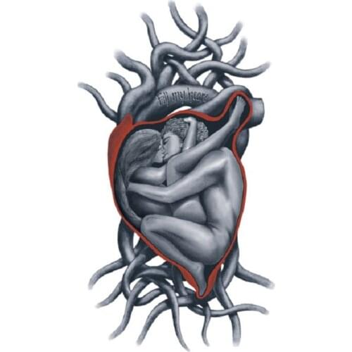 250MM×170MM hand flower arm size leg dark sexy sexy tattoo stickers waterproof long-lasting female heart