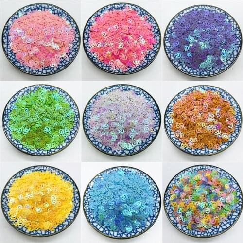 500pcs/Lot 8mm PVC Oval Shape Smiley Sequins Paillettes For Nail Craft Accessories DIY Pendant SequinTrim Nail Sequins