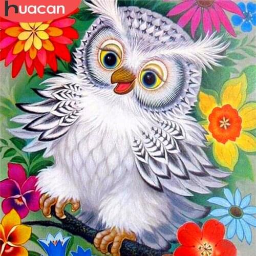 HUACAN 5d Diamond Painting Owl Mosaic Cartoon Full Square/Round Diamond Embroidery Cross Stitch Animal DIY Home Decor Kits