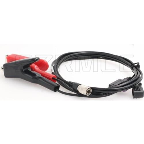 Car Battery Alligator Clips to Hirose 4 pin Male Power Cable for Trimble 5600 Geodimeter Spectra Precision Total Station