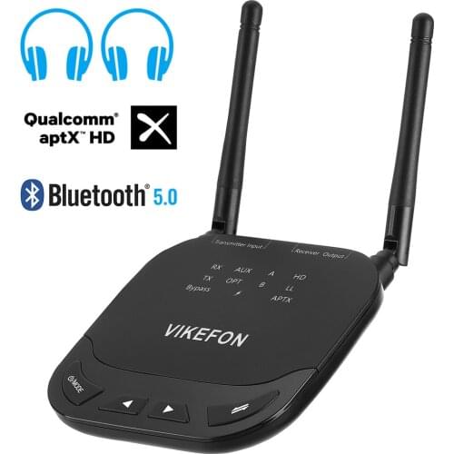 80m Long Range 3 in1 Bluetooth 5.0 Audio Receiver Transmitter AptX LL/HD for TV Car PC RCA 3.5mm Jack AUX SPDIF Wireless Adapter