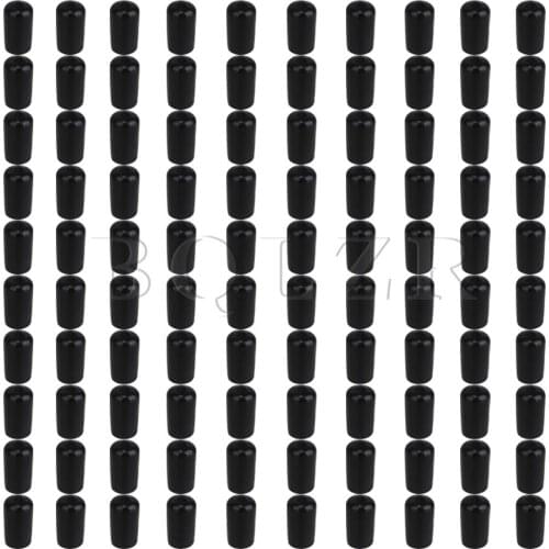 BQLZR 100 x Black 12mm Soft Rubber Round Hose Screw Thread Protector Cover