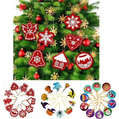 DIY Diamond Embroidered Christmas Tree Ornaments Halloween Ornaments