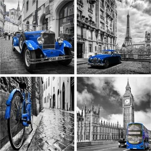 EverShine Diamond Painting Full Square Drill Car Mosaic Kits Diamond Embroidery Landscape Cross Stitch City Rhinestones Art