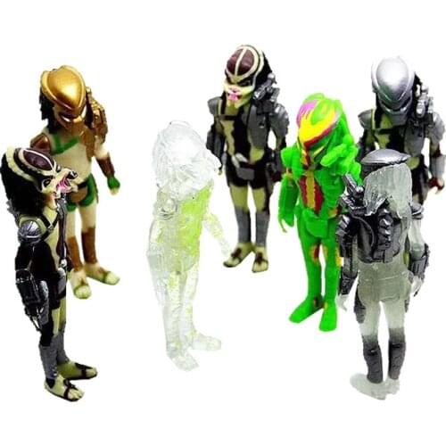 7 PCS NECA Action Figure Newest Anime Predator Model Alien Killer Doll Decoration Movable 11cm Model Toy Funny Gift