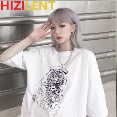 Hip Hop Loose Streetwear T-shirt Black Harajuku Print Women Tees Summer Fashion Women Punk Short Sleeve Casual Vintage T-shirts