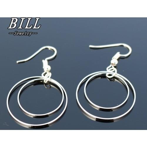 ES2011 Geometric Drop Earrings Women Double Circle Dangle Earring Fashion Brincos Simple Metal Ear Fine Jewelry One Direction