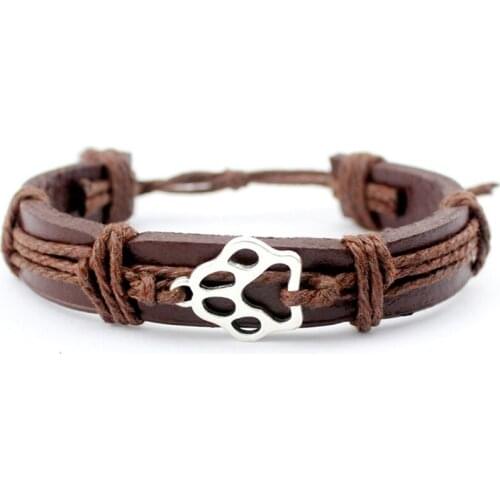 Halloween Skull Sea Turtle Hairdresser Arrow Eiffel Tower Dragon Scissors Crown Stars Best Friend Dog Paw Men Leather Bracelet