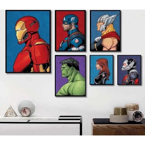 Marvel Avengers Poster Superheroes Print Comics Canvas Pictures Wall Art Painting Modern Kids Bedroom Living Room Decor