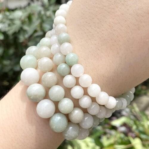 Emerald Green She Tai jade Polished Stone Round Beads For Jewelry Making 8/10/12mm Spacer Loose Beads Diy Bracelet Necklace