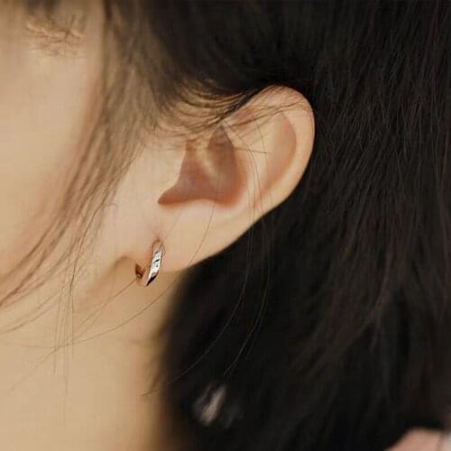 925 Sterling Silver Hoop Earring Fashion Simple Cross Ear Ring Jewelry Mini Small Trend Woman Girl Twist Trendy Engagement Gift