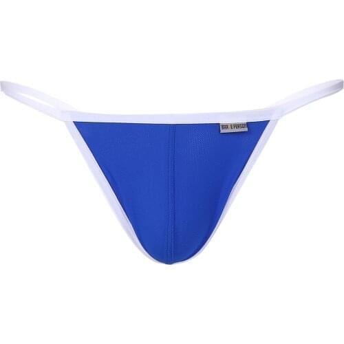 Men Gay Stretchy Low Rise Thongs Panties Solid Color Sissy Underwear Open Butt T-back Briefs Bulge Pouch G-string Underpants