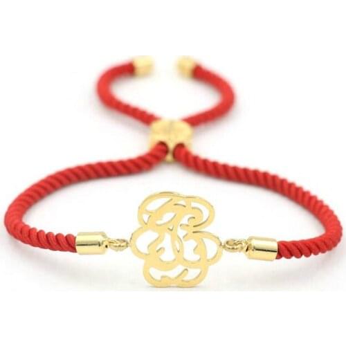 New Hollow Designer Stainless Steel Animal Gold Silver Color Red Thread String Rope Bracelets For Men Women Oso Pulseira Lovers