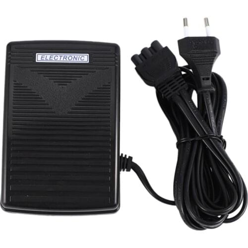 Home Sewing Machine Foot Control Pedal With Power Cord Pedal Control Eu Plug 200-240V Black